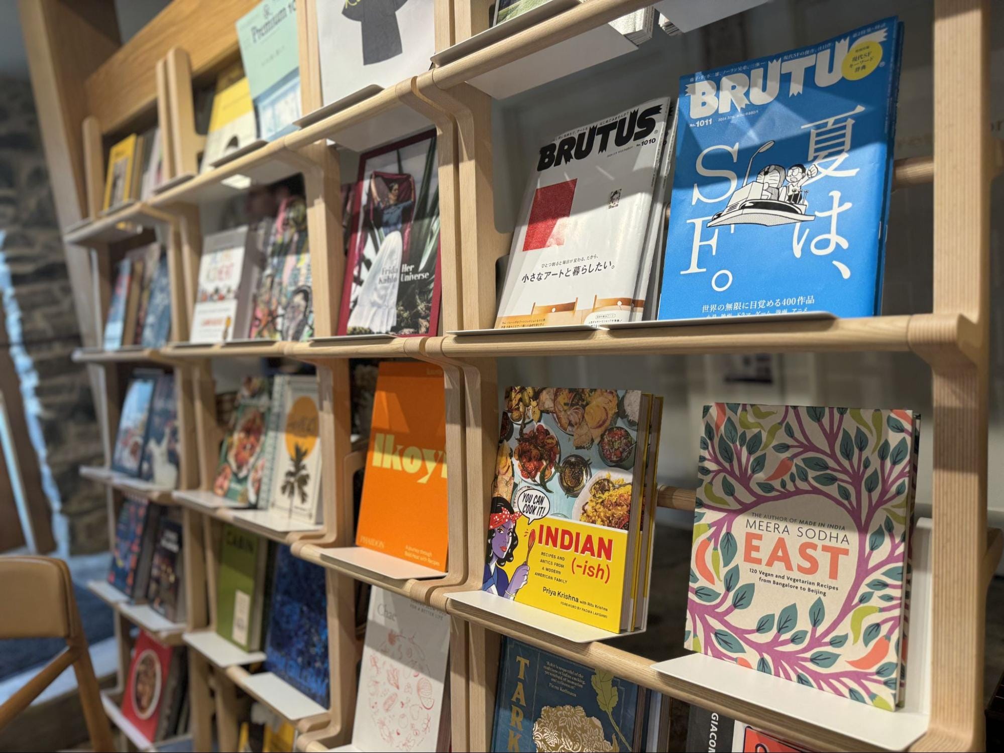  A color display of books on a shelf in a store. 