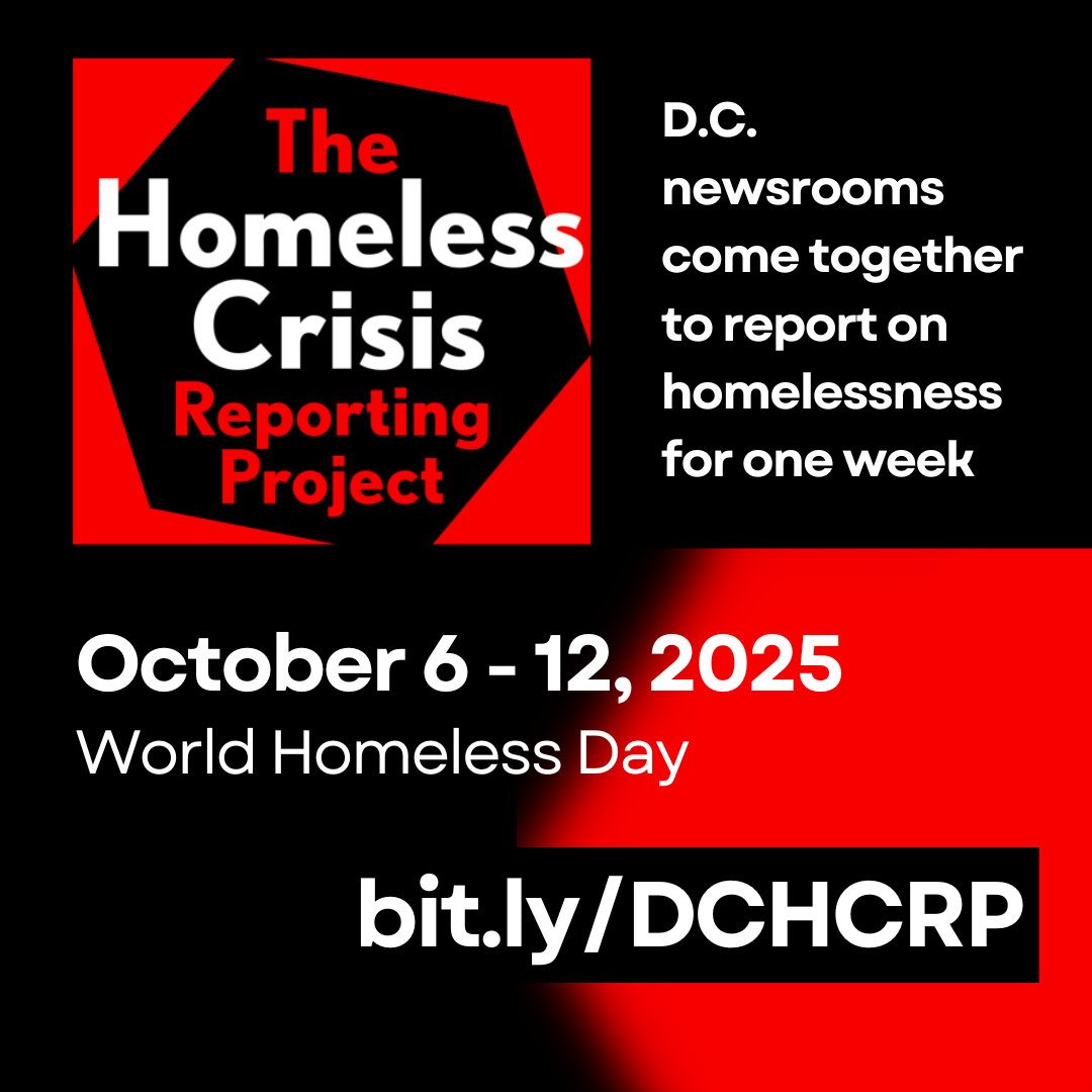 A text-based graphic showing the logo, October 6-12, 2025, "World Homeless Day" and a URL