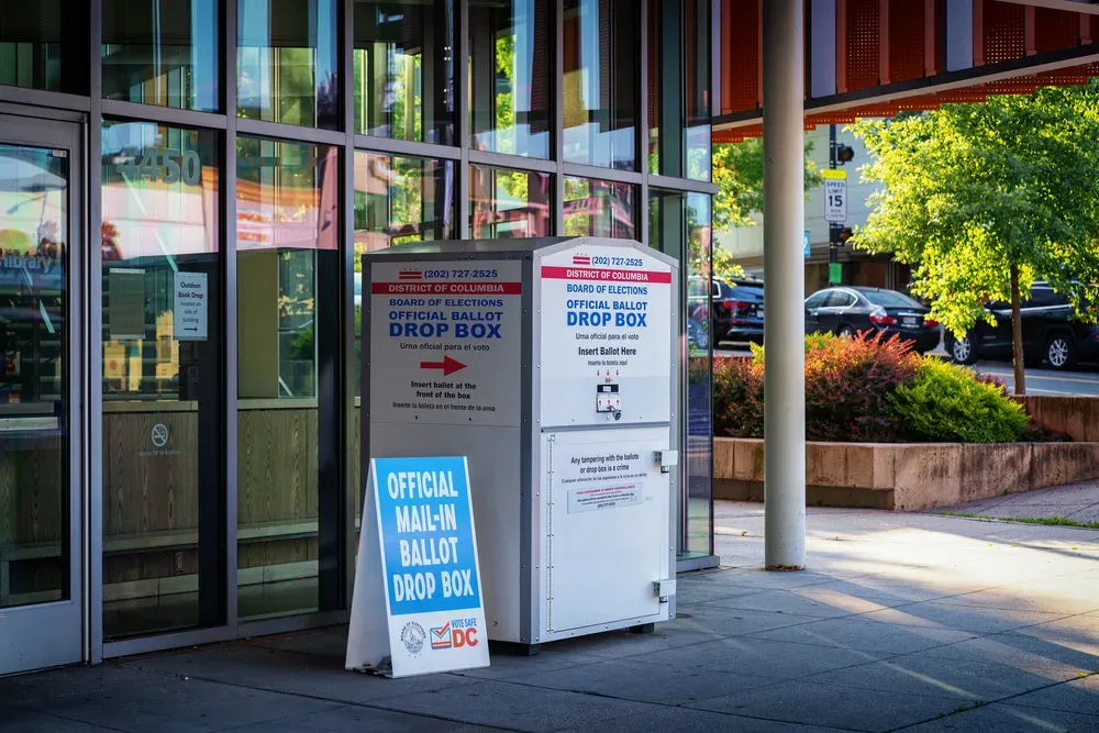 Signage for an election drop box, in addition to the box. 