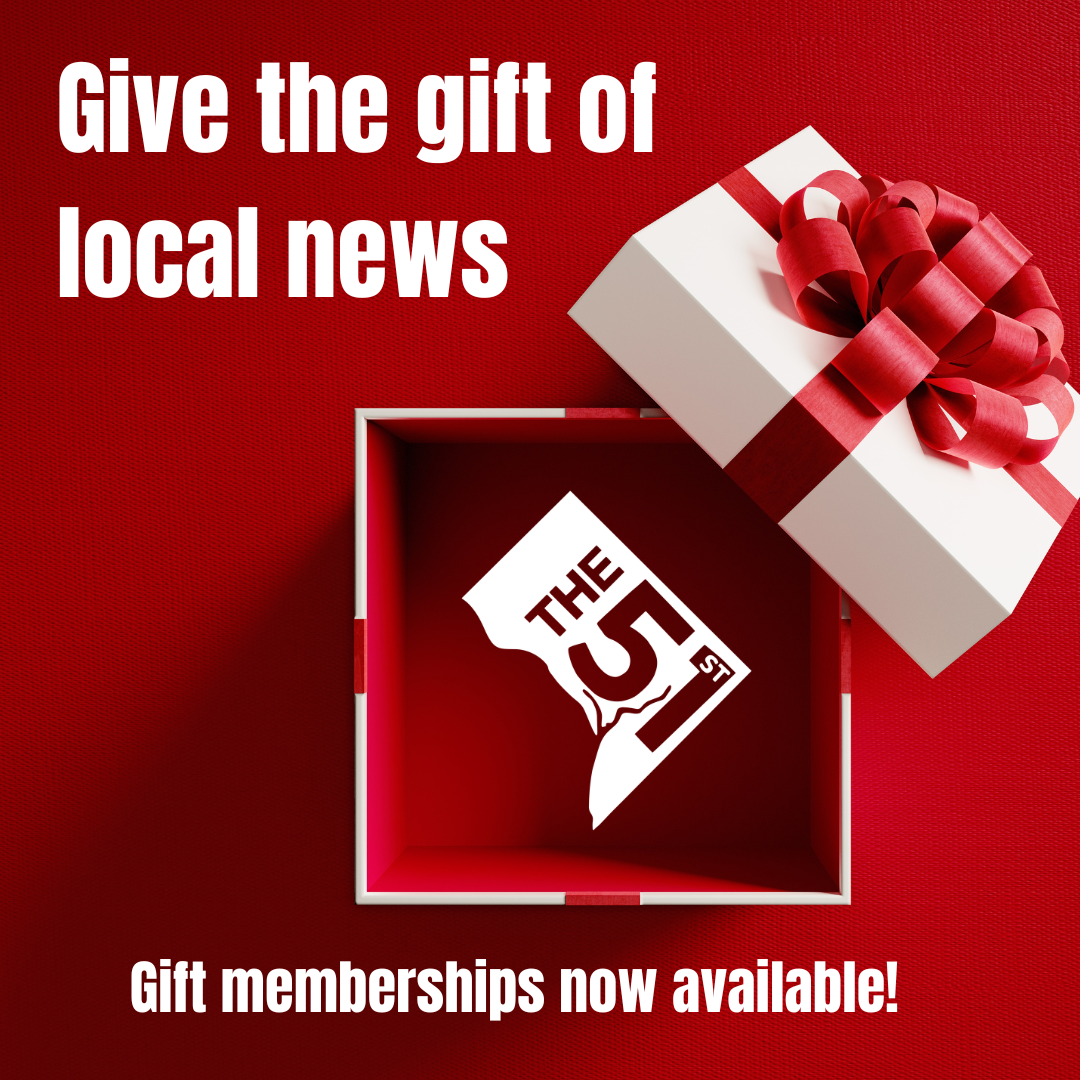 A gift box contains The 51st's logo, and text reads "Give the gift of local news. Gift memberships now available!"