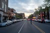 An out-of-focus image of a perosn crossing U Street in Washington D.C. 