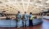 Photo of federal police offers at D.C. Metro station. 