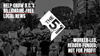 A black and white photo of a large crowd with DC flags and signs. Overlaid are the words “Help grow dc’s billionaire-free local news and Worker-led, reader-funded, not for profit.