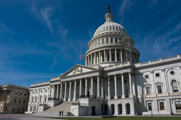 A view of the outer facade of the U.S. Capitol.