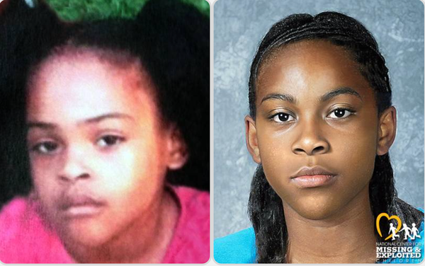 Photo of a young black girl and what she might look like today, years later. 