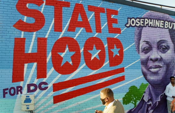 A mural calls for statehood for D.C. 